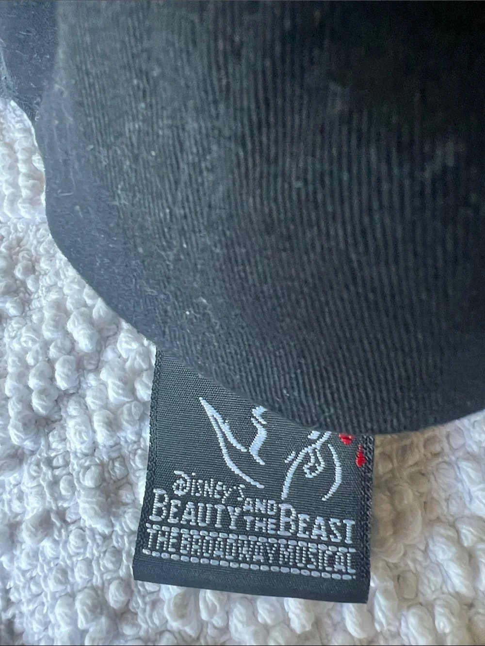Disney Black 'Beauty' Embroidered Baseball Cap with Red Rose Accent